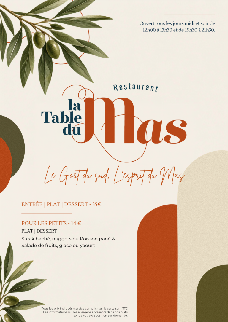Table du mas menu restaurant Table du mas menu restaurant